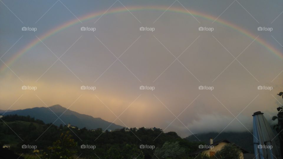 Rainbow, Landscape, Storm, Weather, Sky