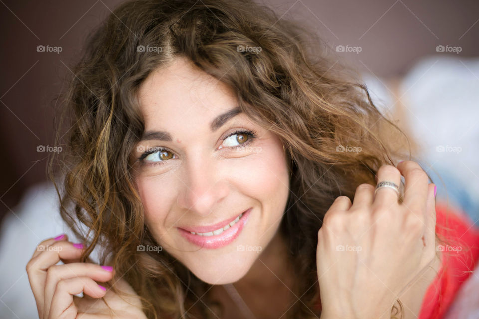 Close-up of beautiful woman