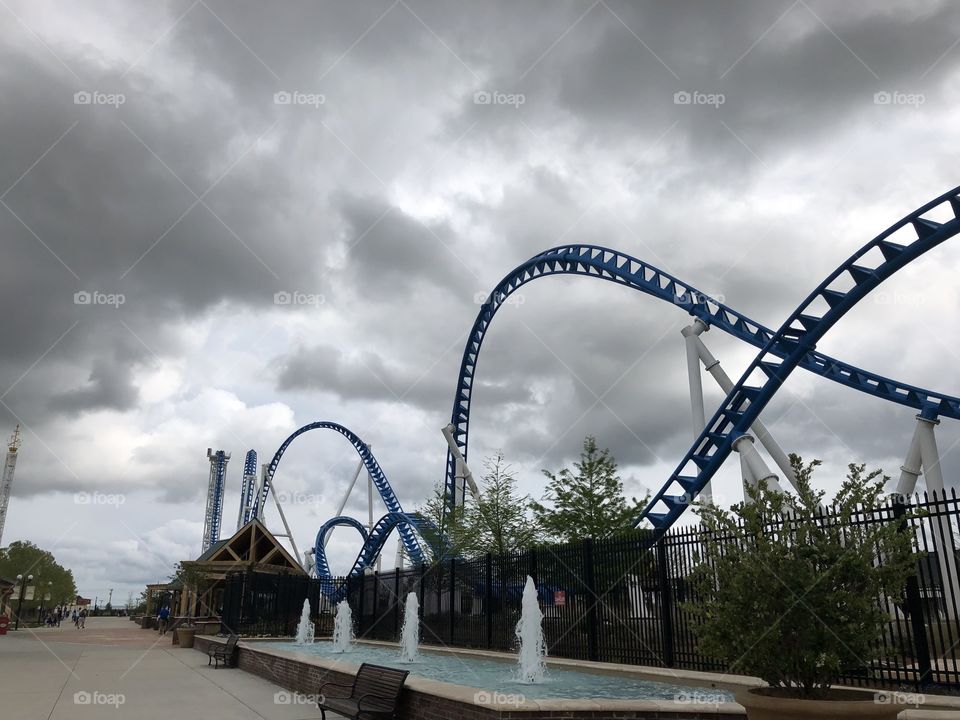 Storm over roller coaster