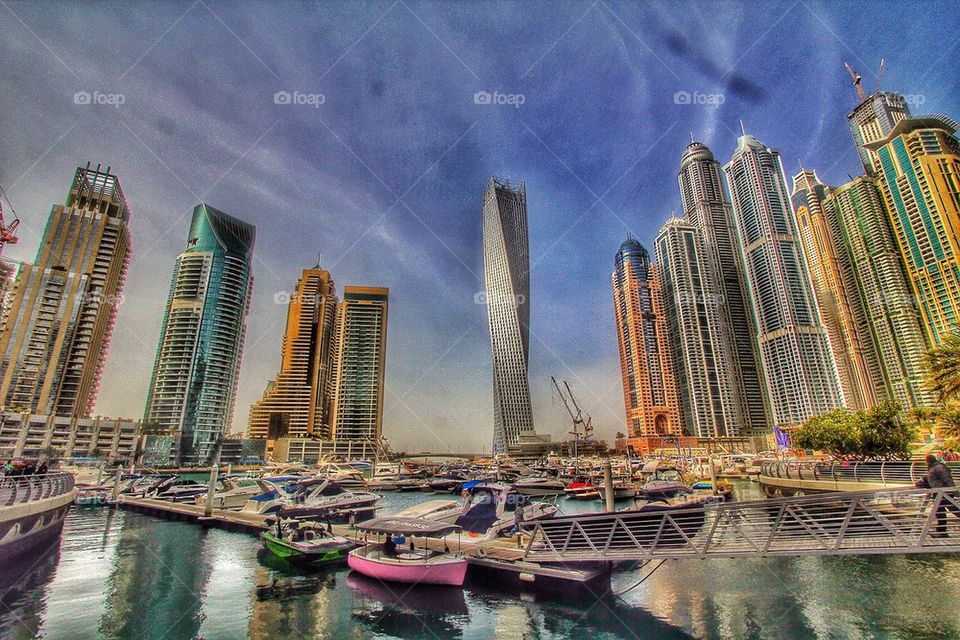 Modern buildings in Dubai Marina, Dubai