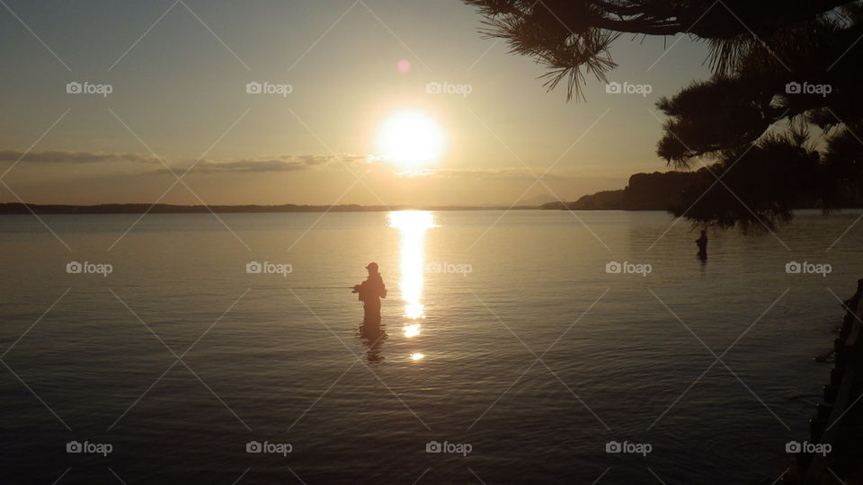 Lakeside sunset