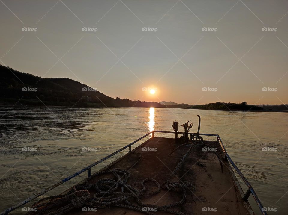 Sunset cruise on the Mekong River....