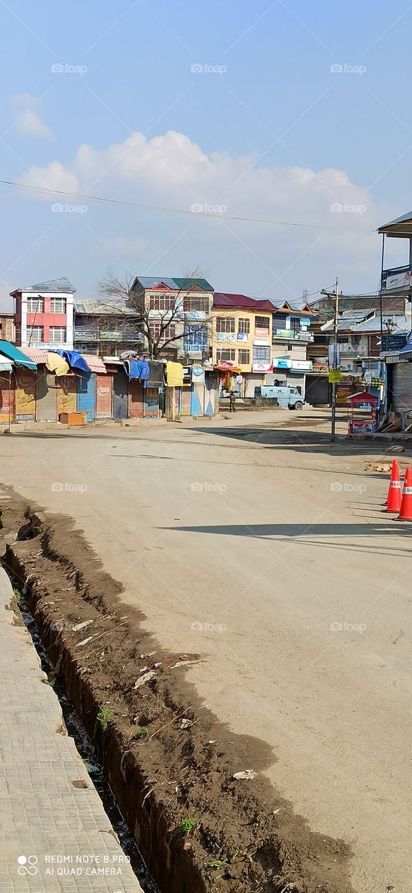 Deserted Roads in our town SHOPIAN KASHMIR JnK in view of COVID-19 Pendamic /Highly obeyed LOCK DOWN Call given by PM of India.