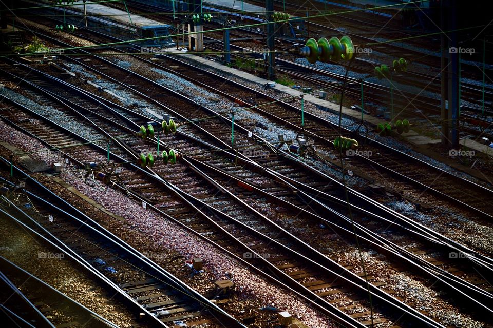 Railway lines at a station in Paris