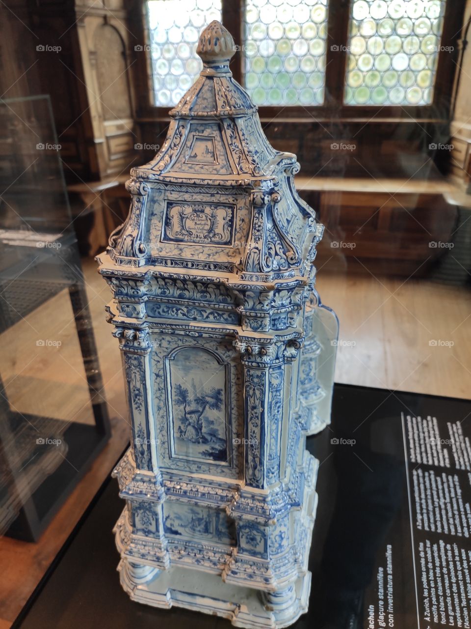 old ceramics decorated furnace