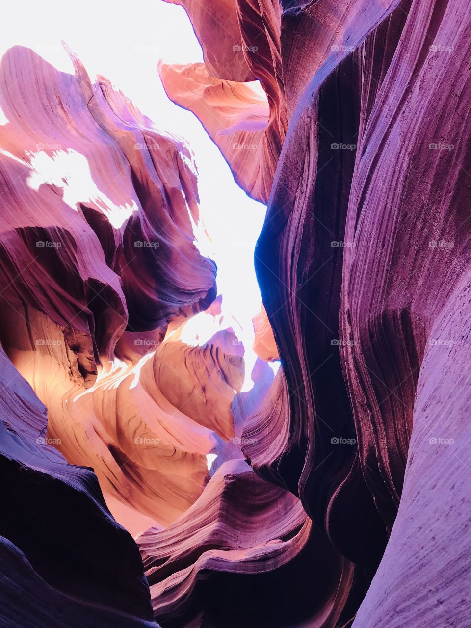 Violet colors at antelope Canyon