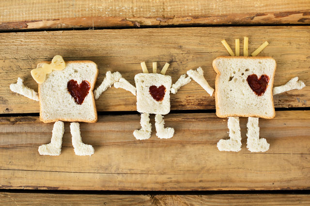 High angle view of bread creativity