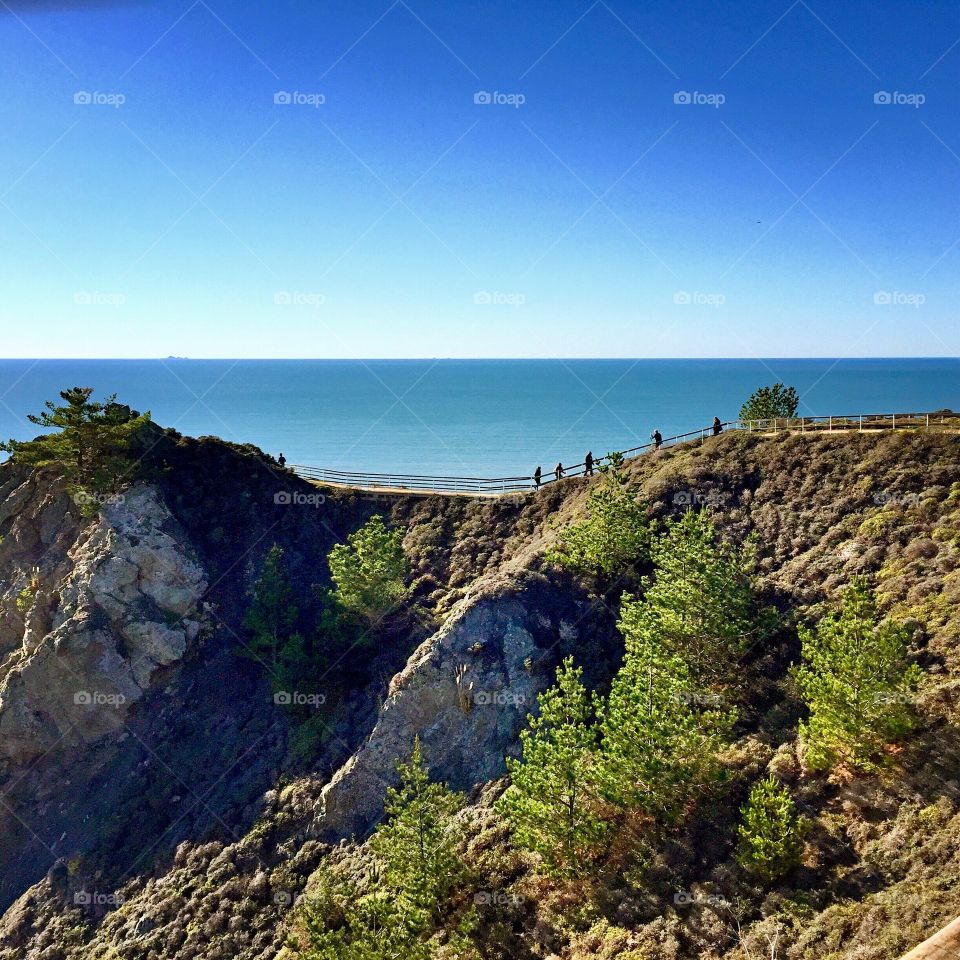 View of cliff near sea