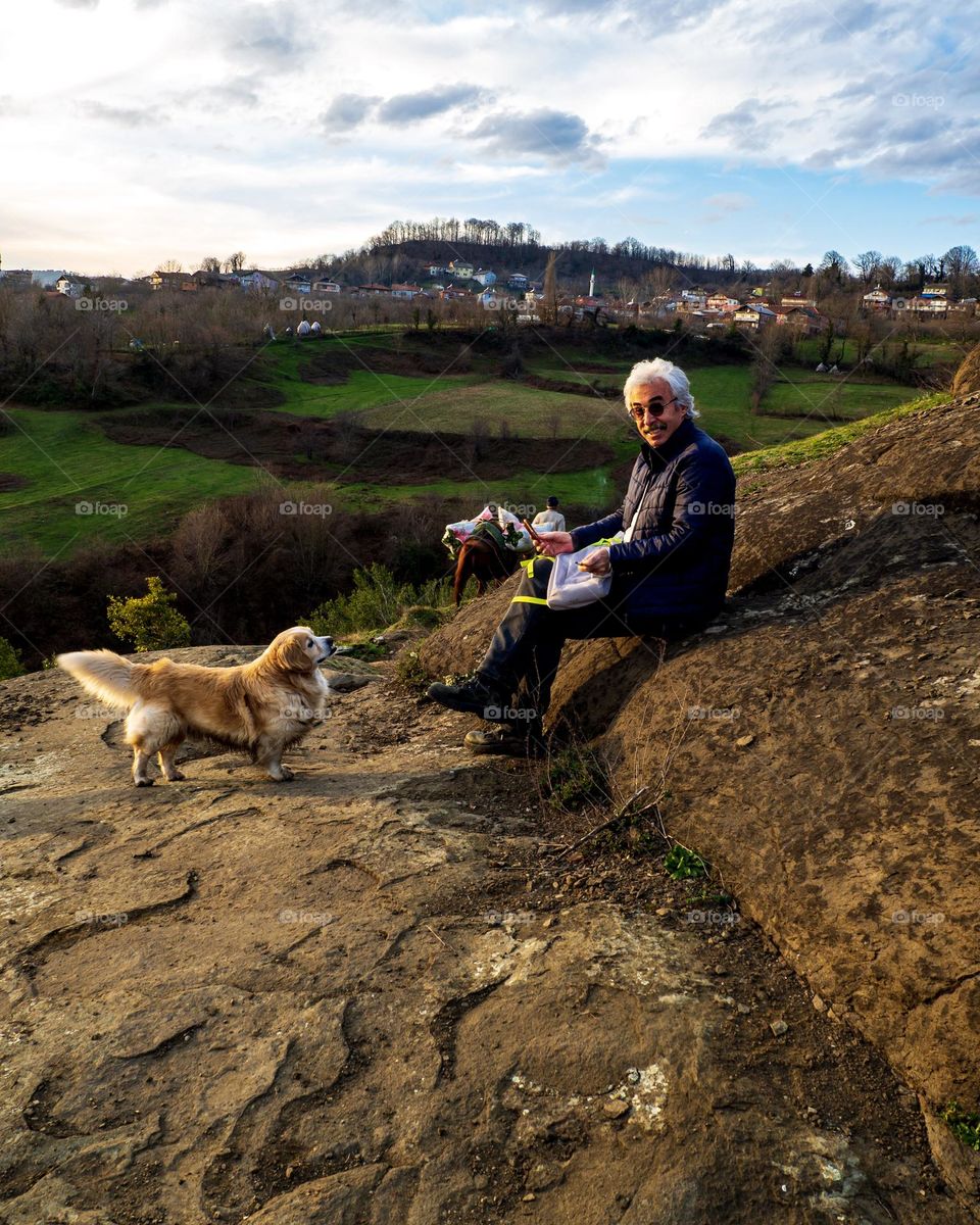 the dog and my friend