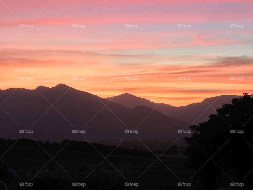 Cape mountain sunset