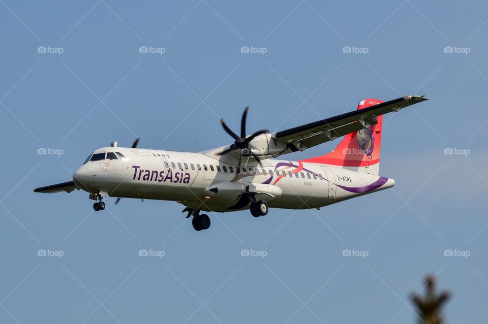 Transasia ATR72 landing at Woensdrecht 
