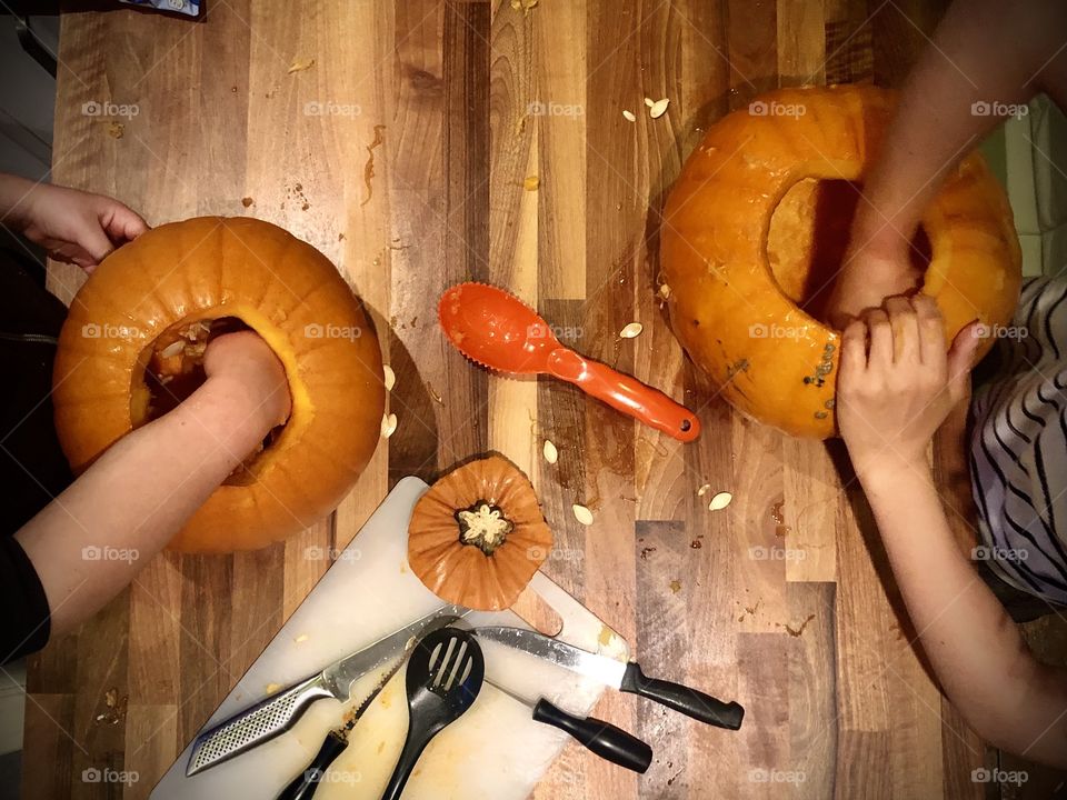 Pumpkin carving fun