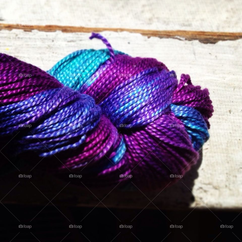 Hand dyed yarn.