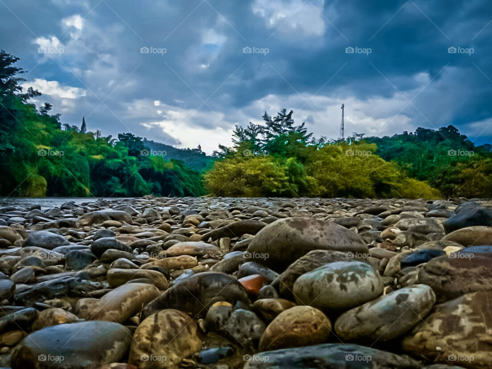 Rock-object and blue sky