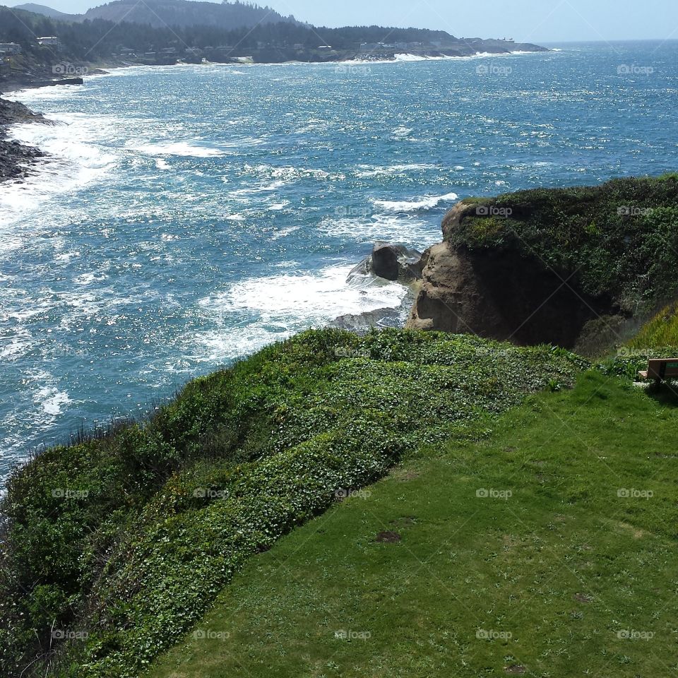 High angle view of a sea