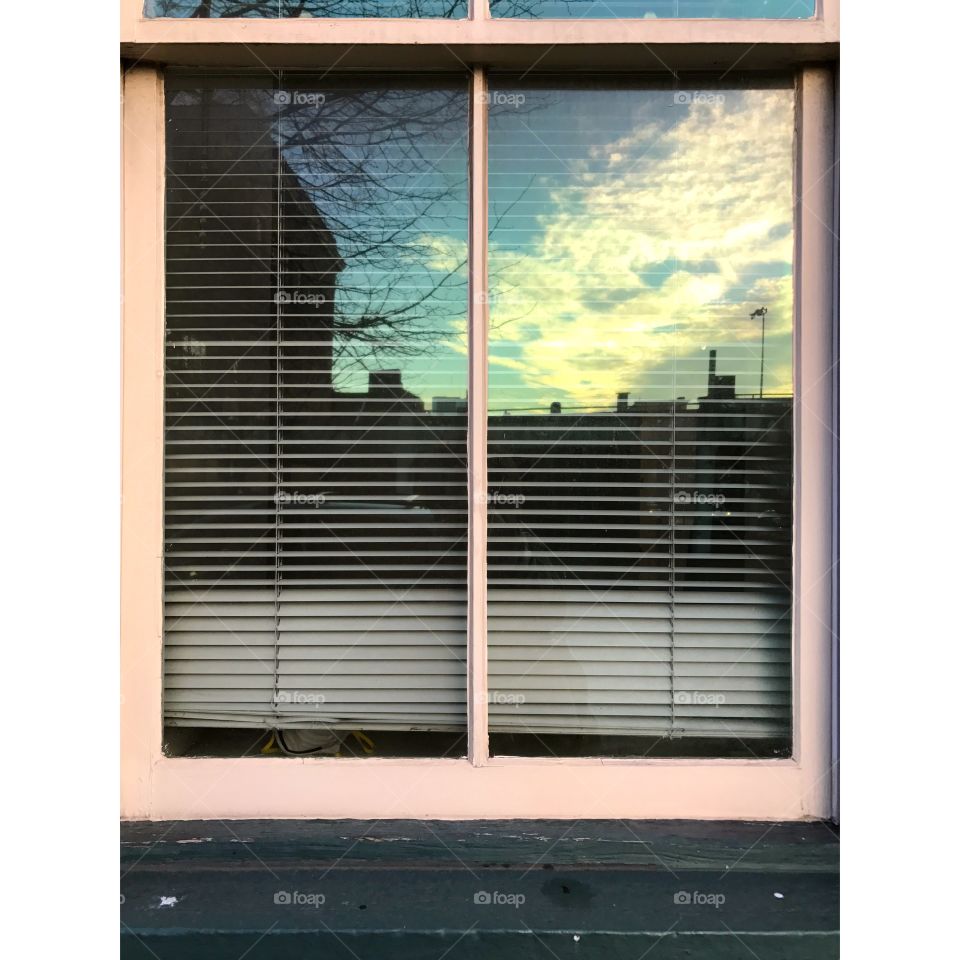 Sunset window reflection 
