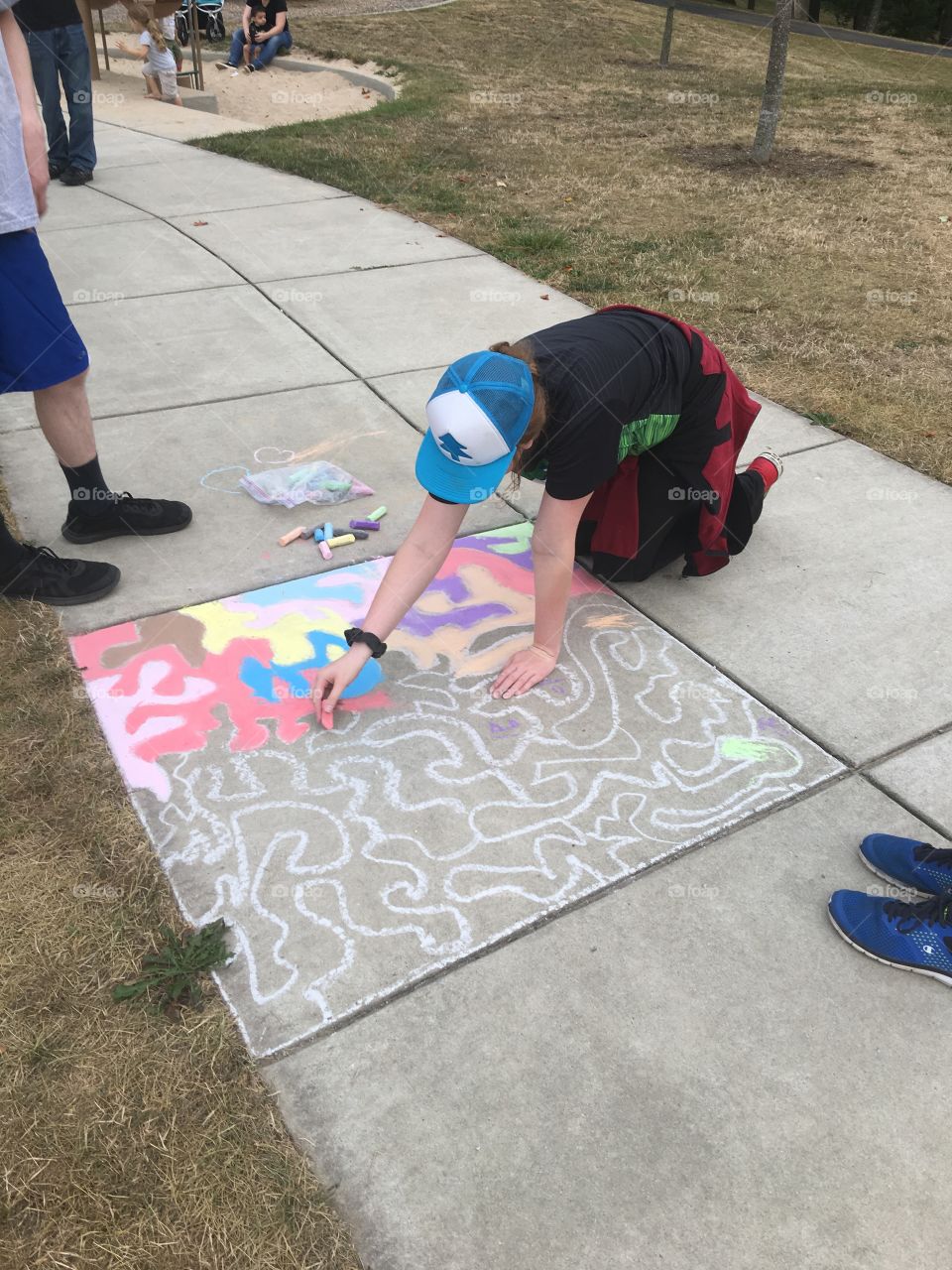 Abstract Chalk drawing