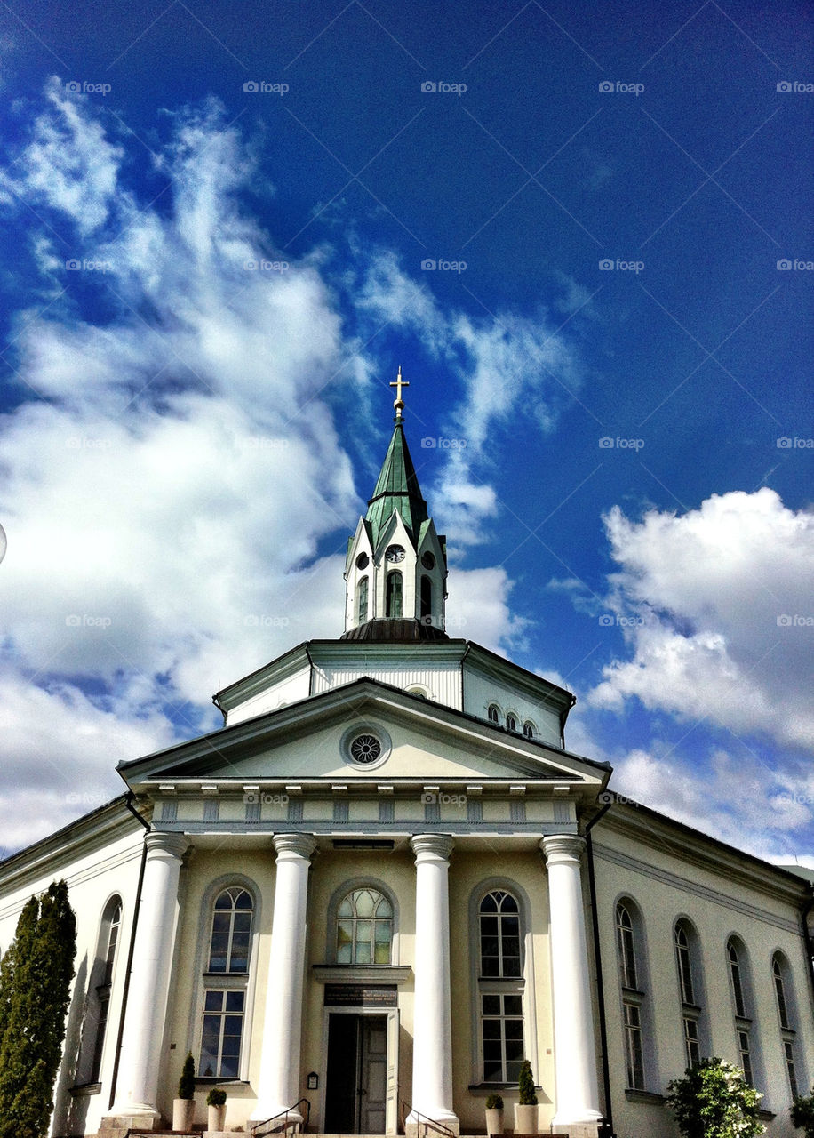 sommar clouds buildings church by ka71