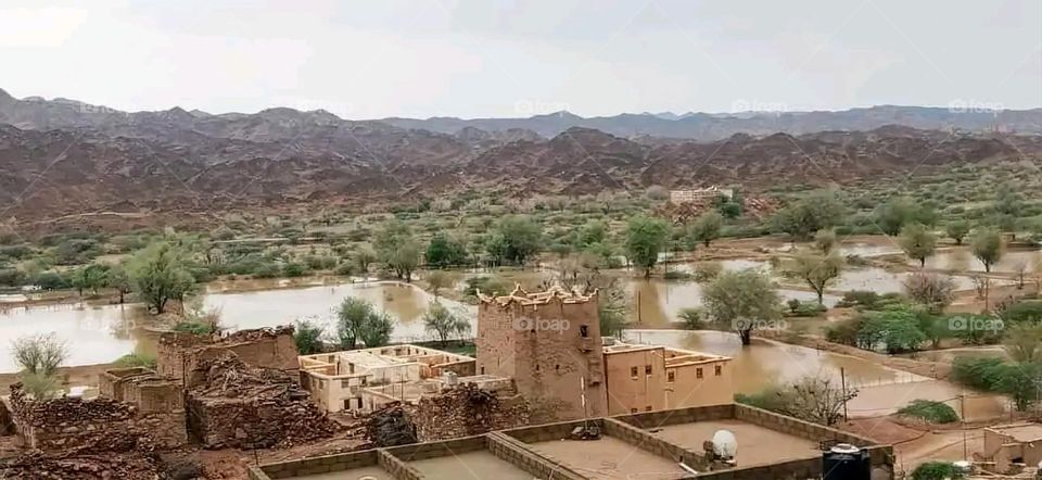 Glory be to God, the magnificent and picturesque view and the natural green trees are a view that is nothing more wonderful than it