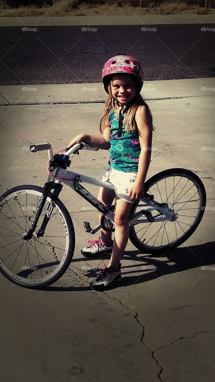 A girl and her bike