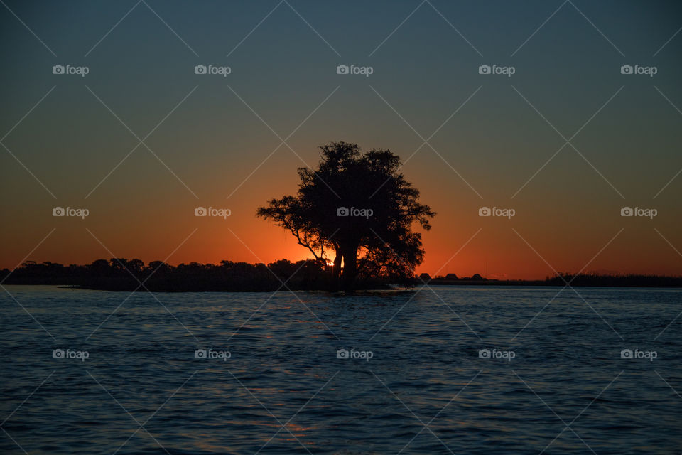 Sunset over the Chobe River 