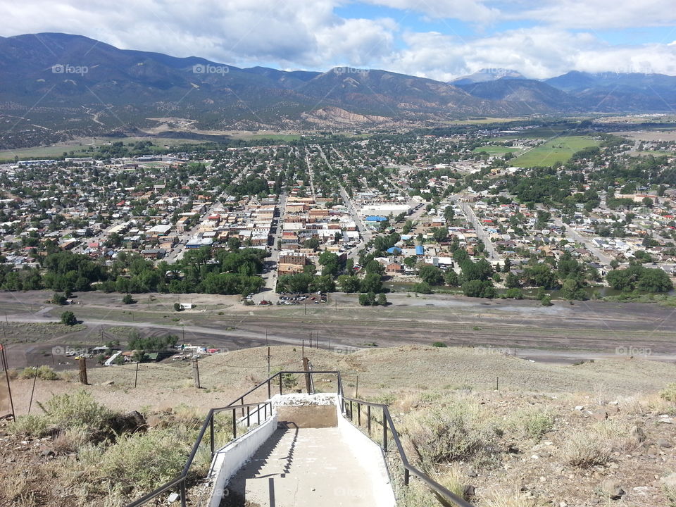 A beautiful view of Salida, a small mountain town in Colorado.