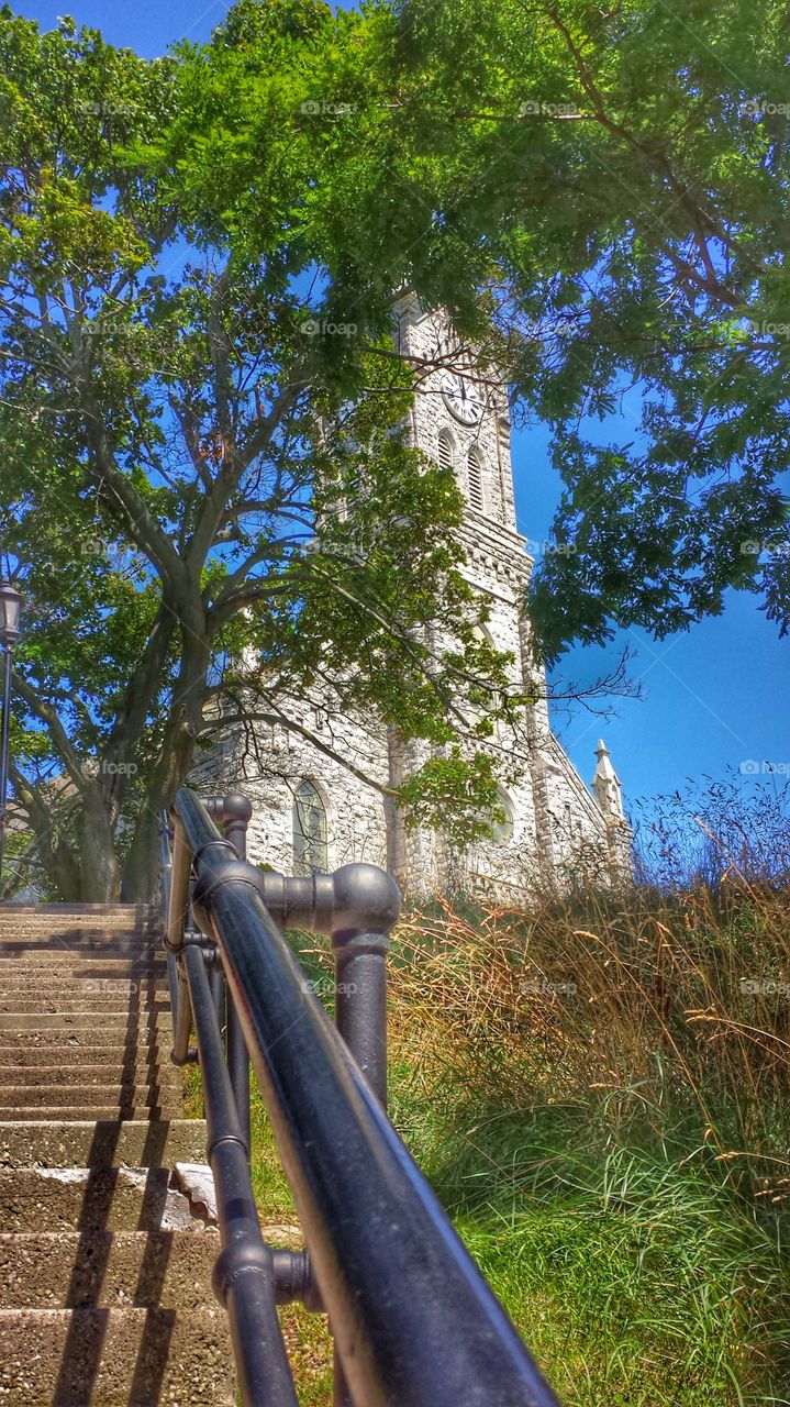 Historic Church. Noon and the Bells are Ringing