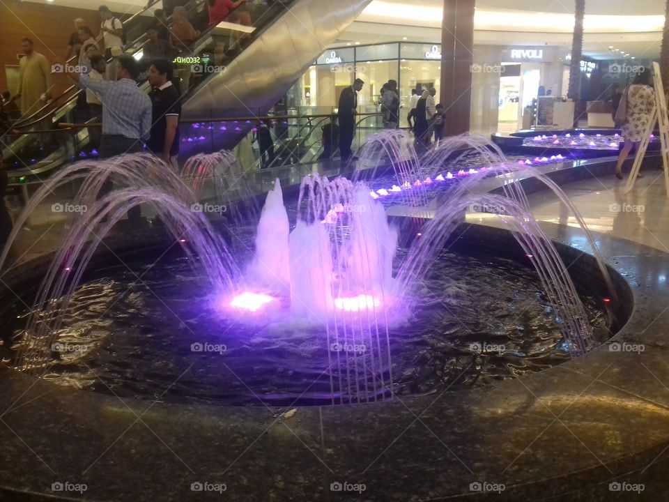 water fountain in shopping mall
