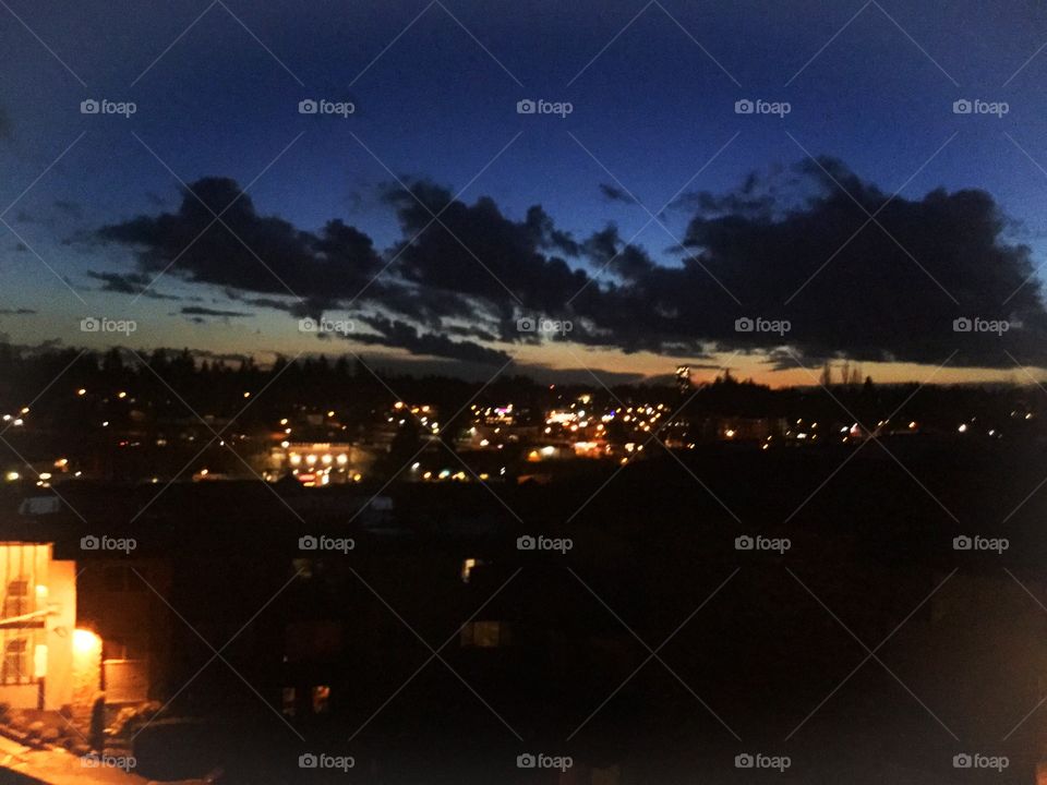 View of the Sunset across Abbotsford, British Columbia from my Home