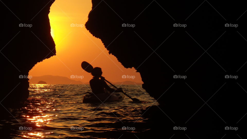 Sunset Kayaking, Tonsai, Thailand