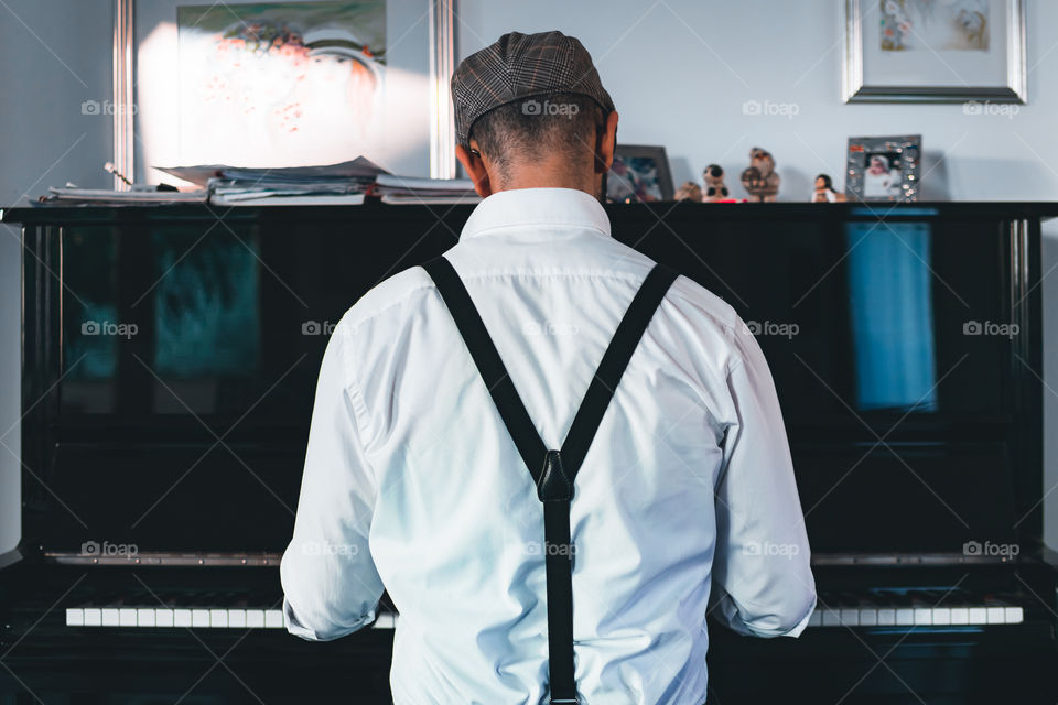 Man playing a piano 