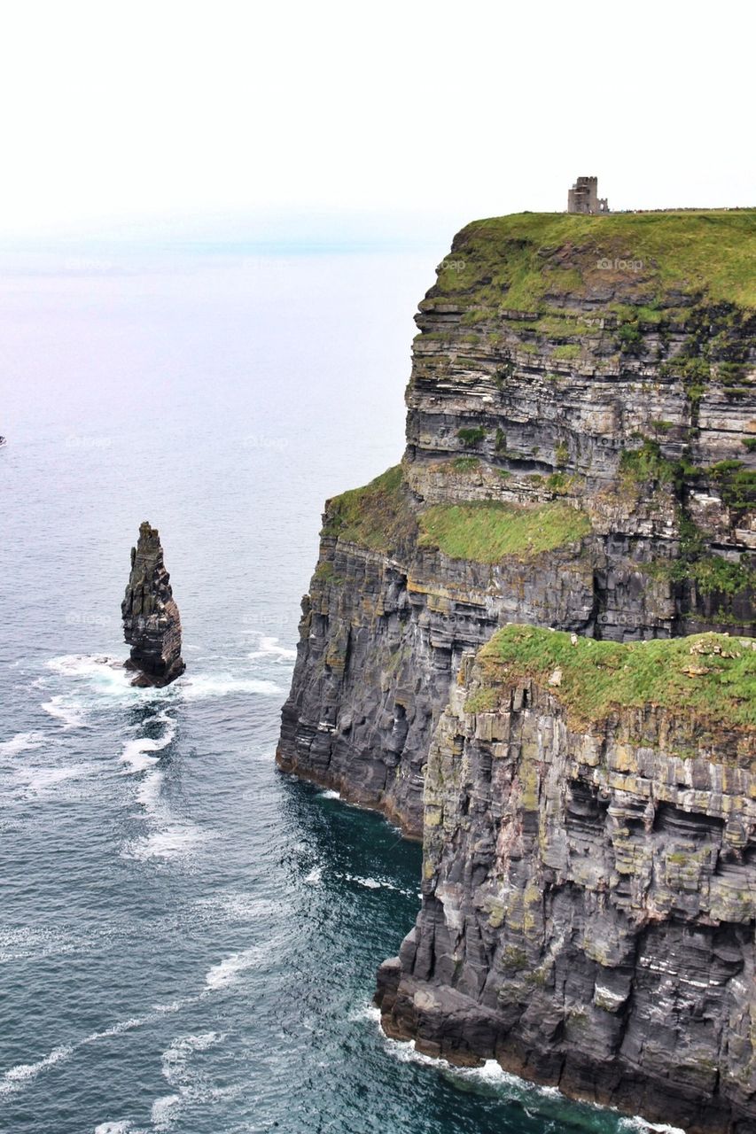 The cliffs of Moher and the Atlantic ocean