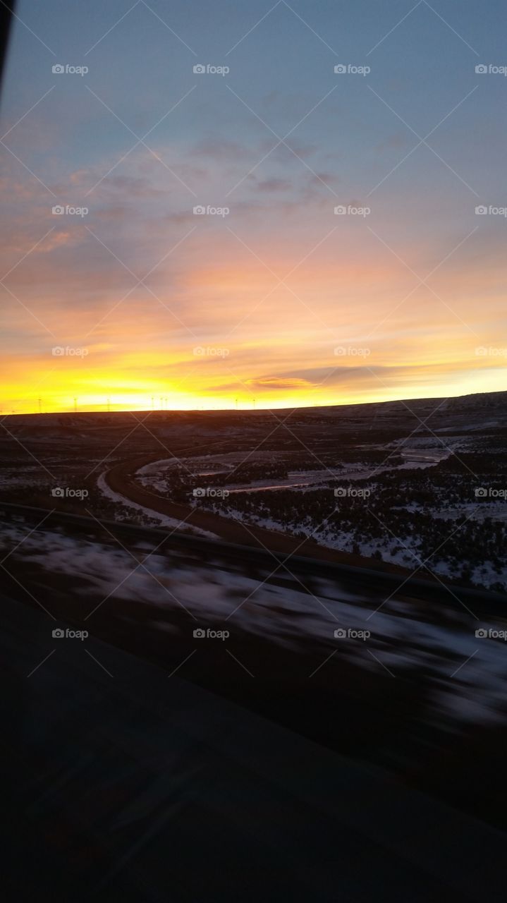 dramatic sunrise in Wyoming