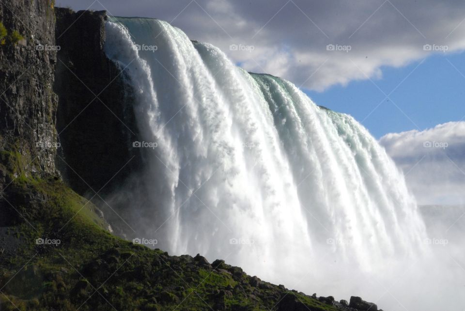 Scenic view of waterfall