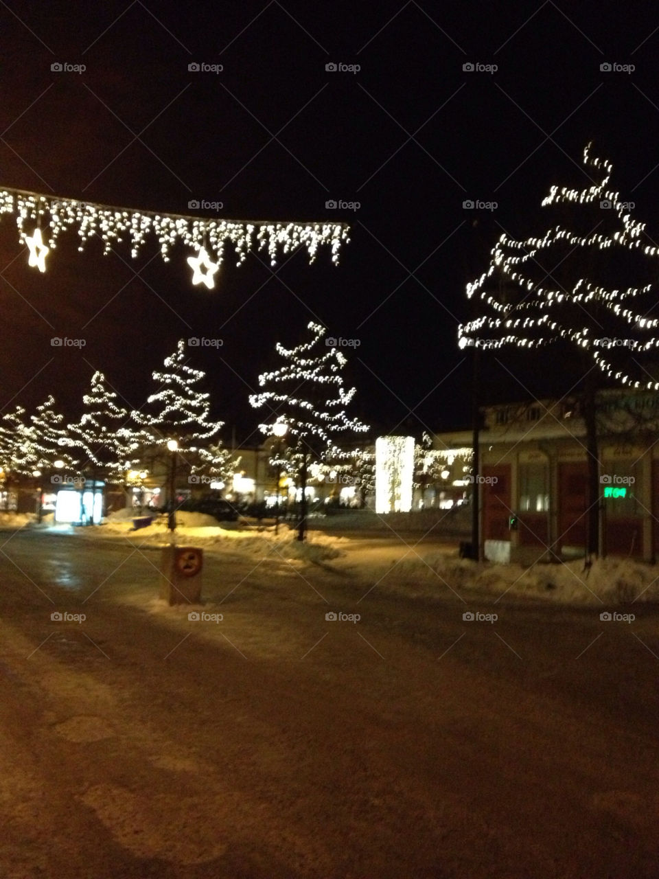 winter street lighting decorations by nick_68