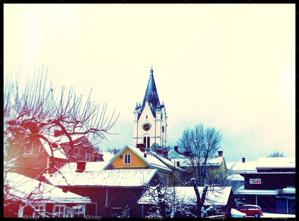 Church small town winter