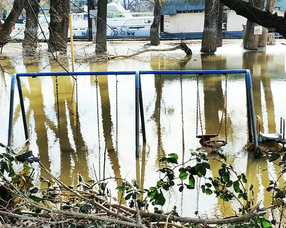 Flooded swingset