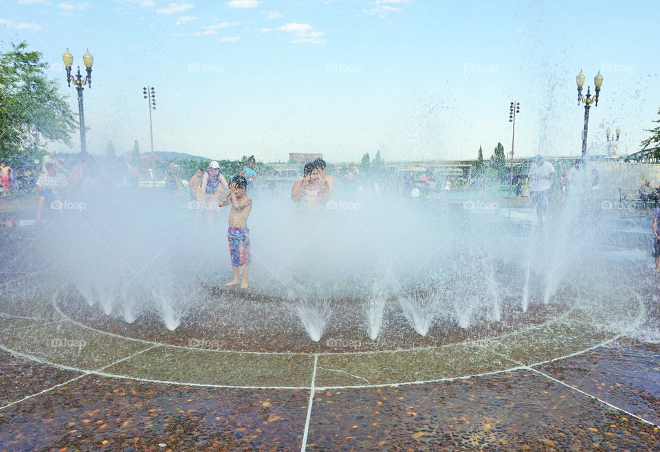 Water Time. When Portland gets hot, people lose their minds. Thankful for downtown's chlorinated fountain!