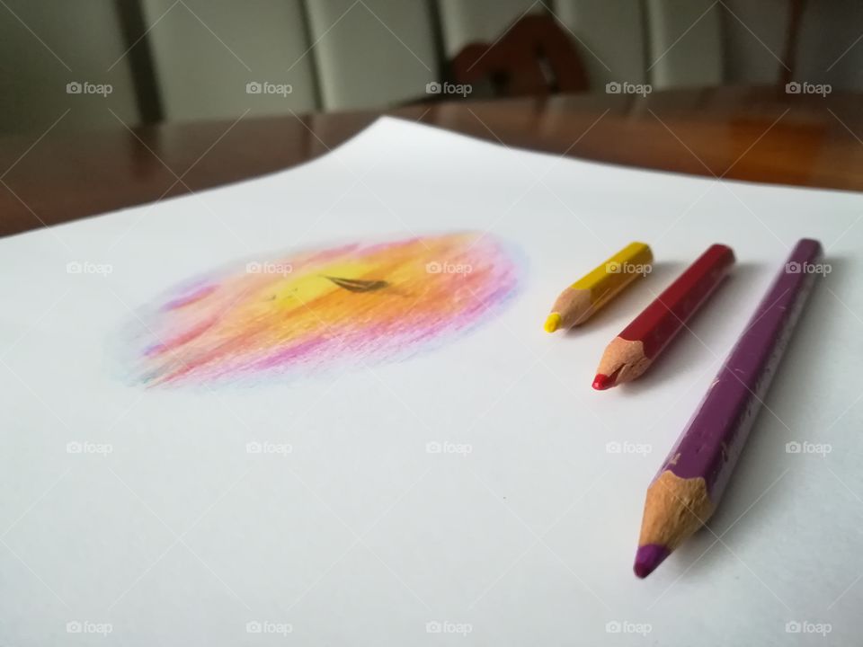 Sketch with crayons