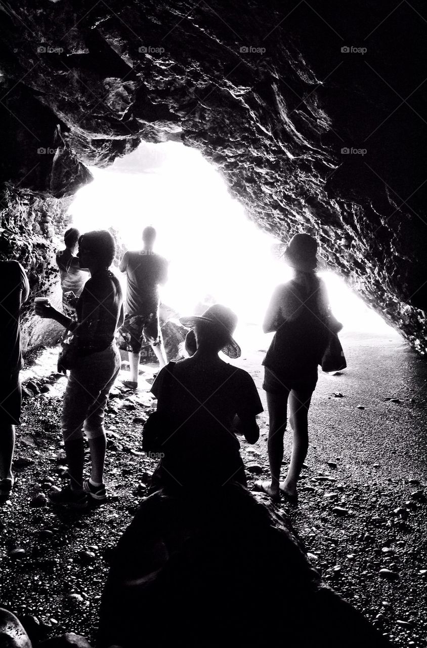 People in a cave