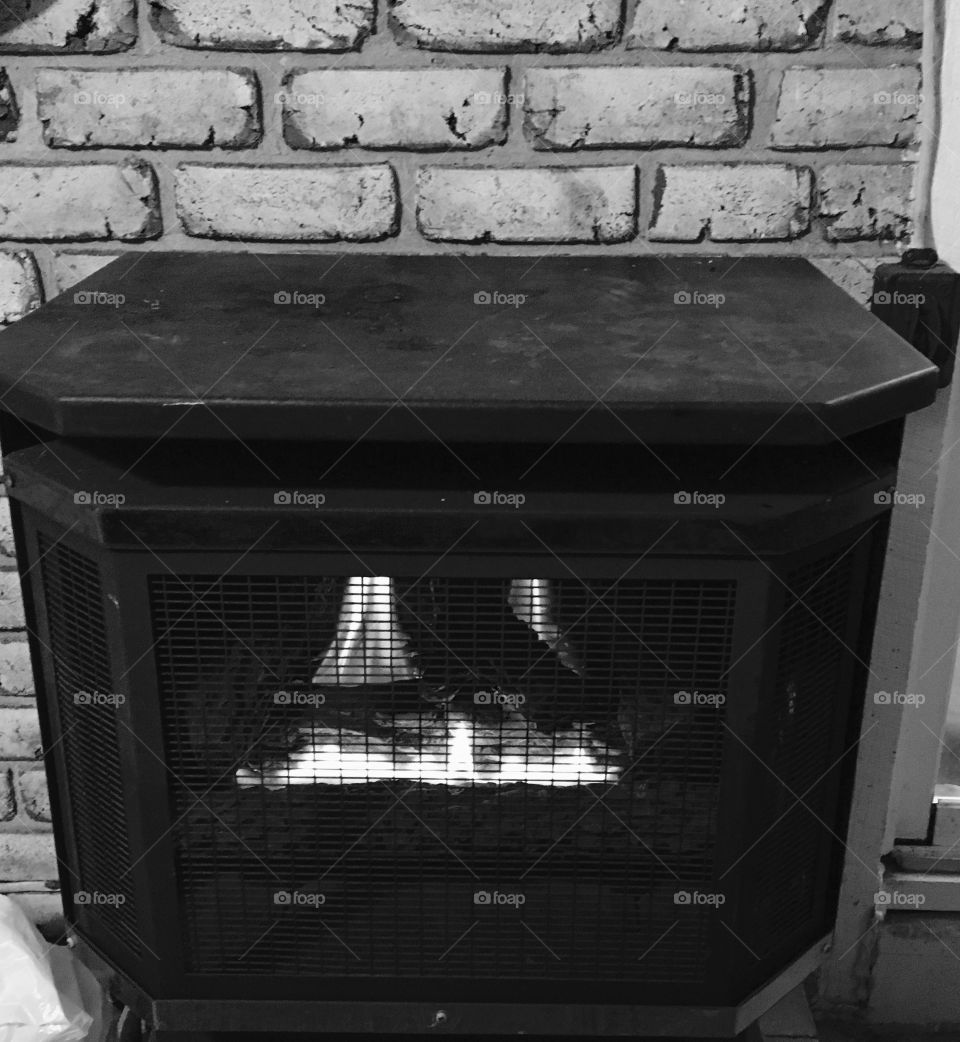 Wood fire black and white 