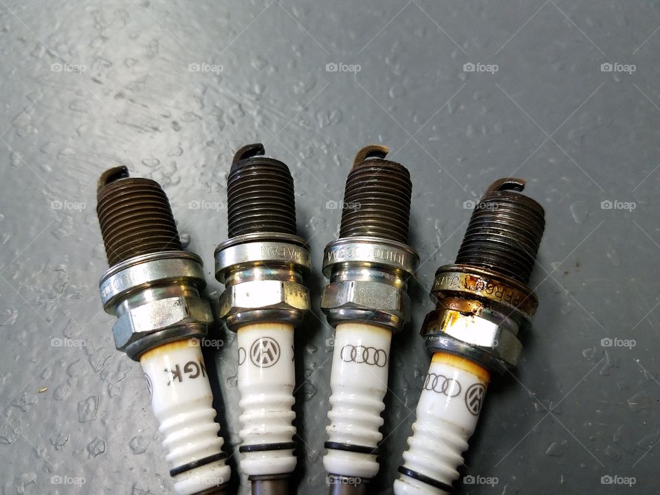 Spark plugs at the end of life