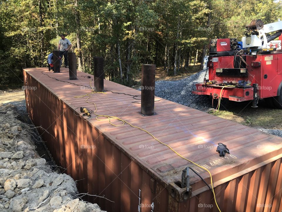 Installing a storm shelter. Installing ventilation turbines 