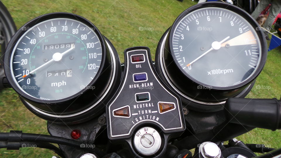 vintage motorcycle gauges