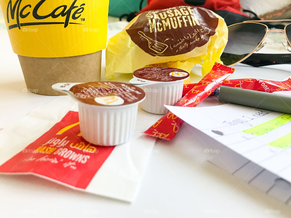 Mac muffins and back coffee hash brown 