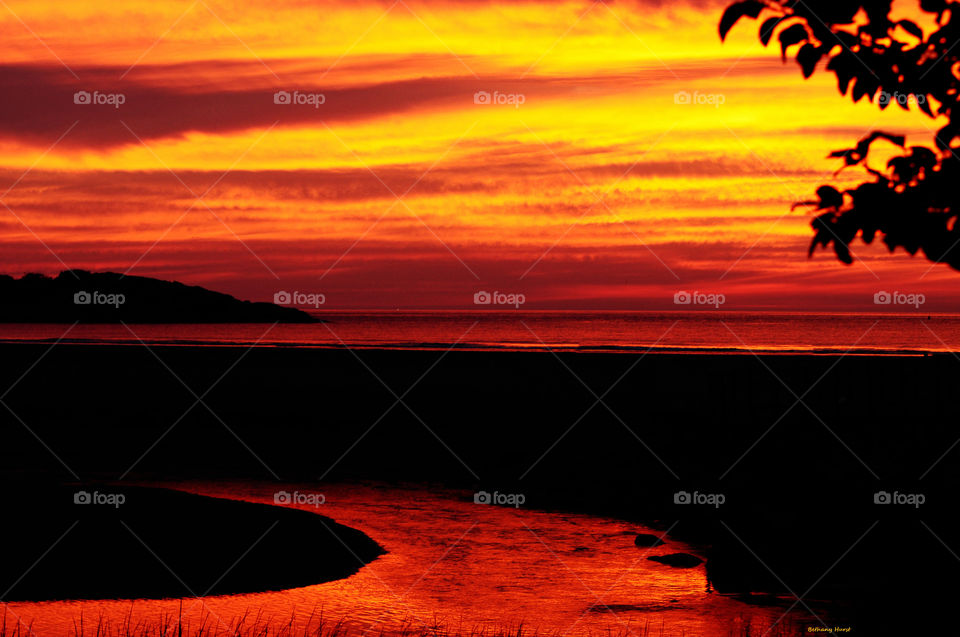 vibrant skies. the vibrant sunrises reflects it beautiful color over the beach
