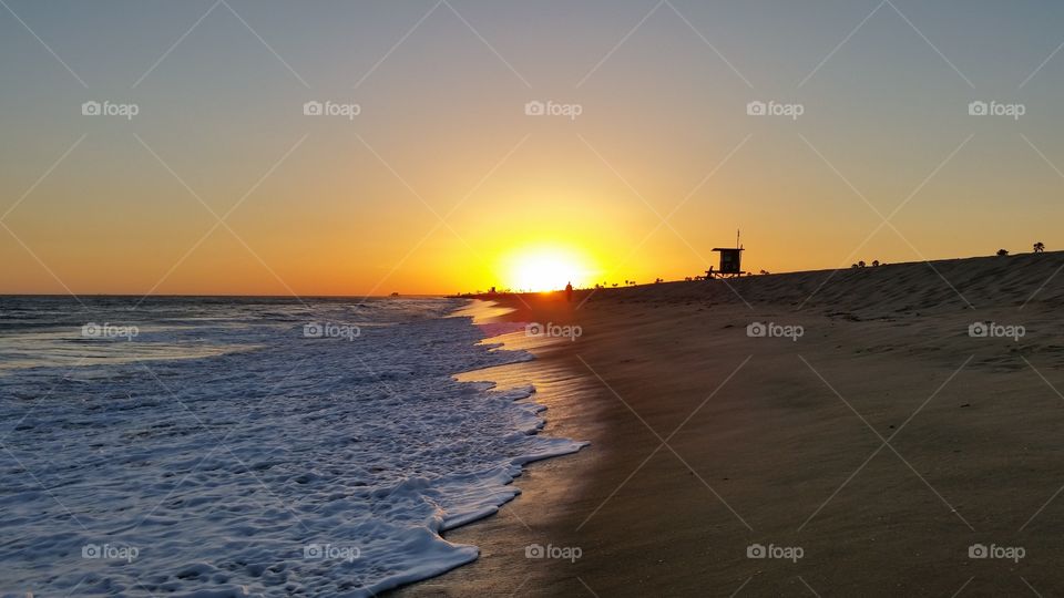 Sunset at Long Beach CA