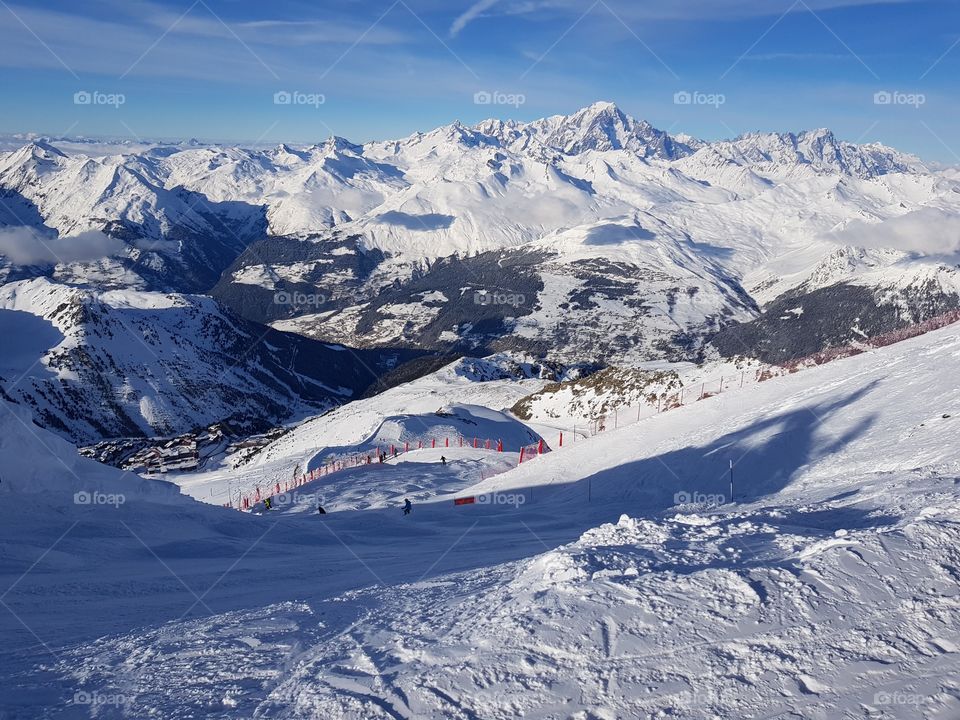 From the top of Les Arcs, France 3280m above sea level, such a beautiful place with nothing but snowy mountains as far as you can see!