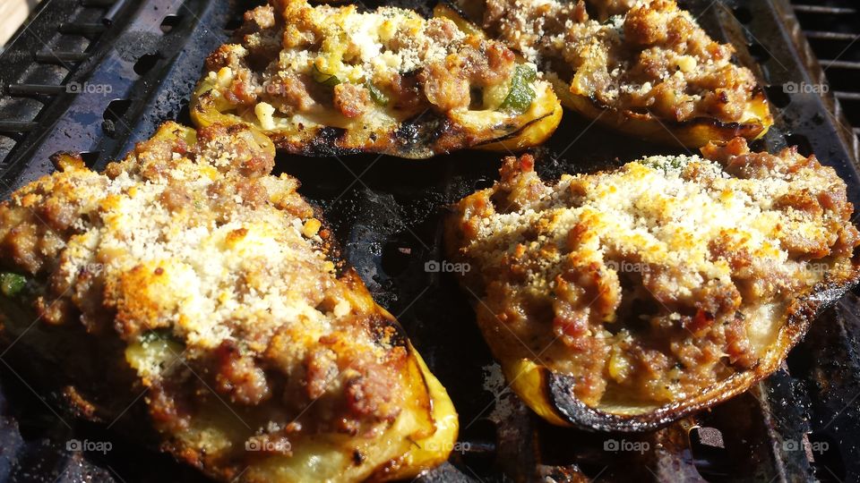 Sausage Stuffed Grilled Peppers!