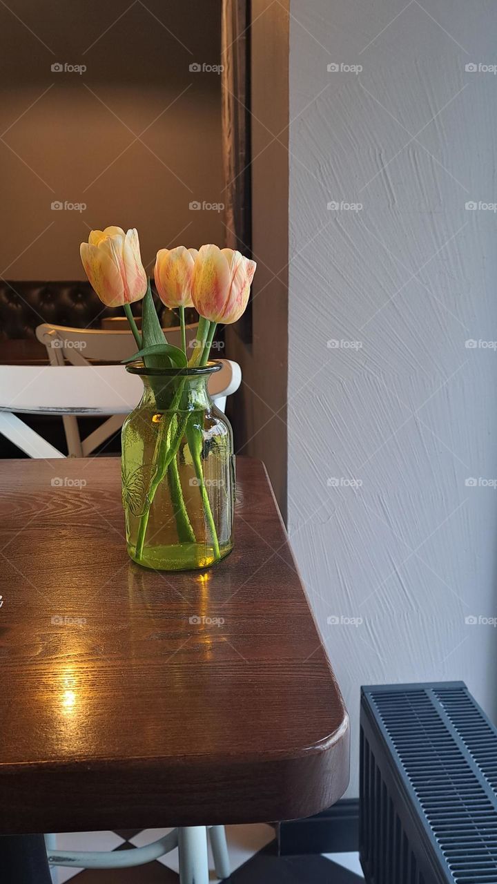 tulips in vase